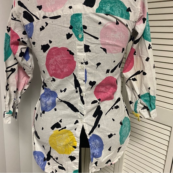 ToTonKo Abstract Print Button Up Long Sleeve Size Petite - Picture 5 of 7